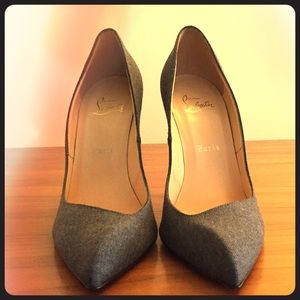 Christian Louboutin Grey Material Pumps
